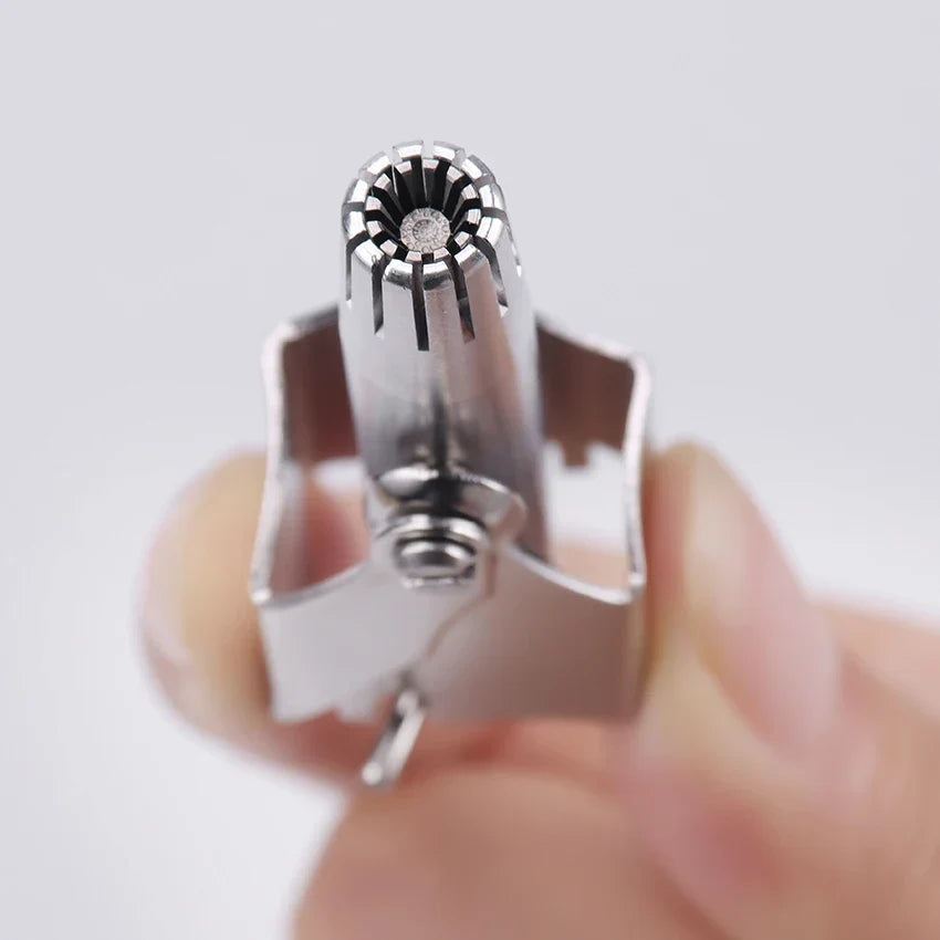 Portable Stainless Steel Manual Nose Hair Trimmer Silver